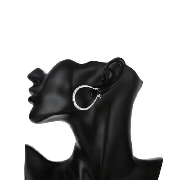 Small Hoop Earrings 925 Metal Stamp - Picture 2 of 2